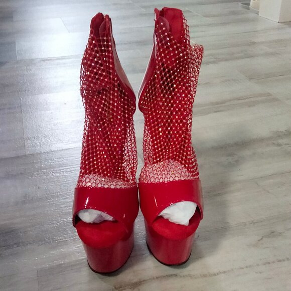 Red Adore-765 RM Platform Stilettos - Picture 4 of 6